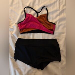 PINK Victorias Secret - Bikini Set - Wrap - Racerback - Medium - Large - Shorts